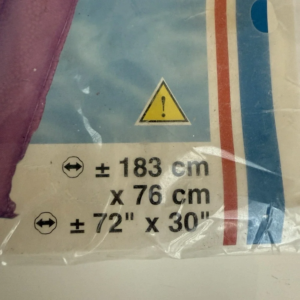Vintage Intex The Wet Set‎ Purple Inflatable Air Mat Vinyl Pool Float 1999 72x30